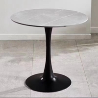 Vente en gros pas cher nordique personnalisé taille ronde brillant marbre tulipe table à manger à vendre