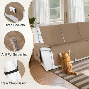 ผ้าคลุมเก้าอี้ปรับเอนกันน้ำ สีน้ำตาลกากี ทนต่อรอยขีดข่วน ลายนูน สำหรับห้องนั่งเล่น ผลิตโดยผู้ผลิตมืออาชีพ - Product Image 4