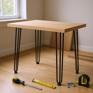 Solid Black Steel Hairpin <b>Table</b> <b>Legs</b> 4 Piece Set 28.3 Inches For Furniture - Product Image 2