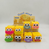 Jouet Squishy Promotionnel Visage Amusant en TPR Souple, Cube Anti-stress à Presser, Cadeau Promotionnel, Faveur de Fête
