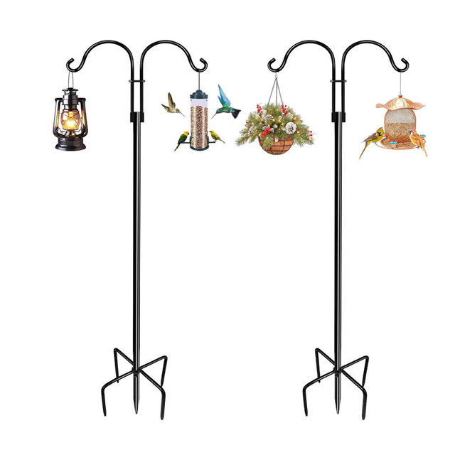 Shepherd Hook, External Heavy-duty Garden Plant Hanger with 5 Base Forks, Used for Hanging Plant Baskets, Solar Lights, Wedding