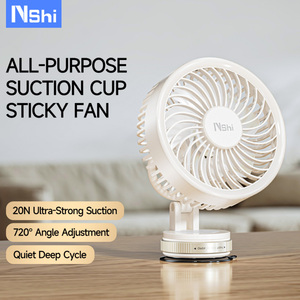 Ventilatore da auto con ventosa super potente e testa regolabile a 360°, ricaricabile da 3000mAh, pieghevole, piccolo ventilatore da tavolo con ventosa - Product Image 1