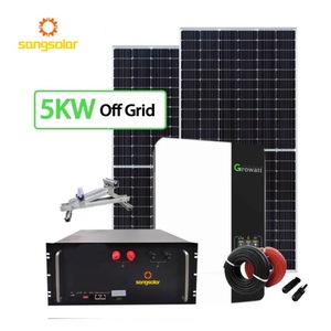 SangSolar Renewable Energy Compatible 5KW Off grid Hybrid solar power system for home with Sustainable Energy or recycling sys