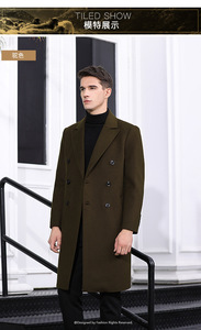 Autumn and Winter New Double-sided Wool <strong>Coat</strong> Korean Version Double-row Men's Trend Mid-length <strong>Trench</strong> <strong>Coat</strong> - Product Image 3