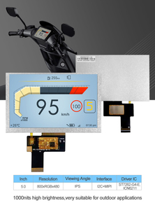 5 inch 800*480 IPS màn hình 1000 nits RGB giao diện hai bánh xe xe Bảng điều khiển xe máy EV Scooter <span class=keywords><strong>TFT</strong></span> LCD mô-đun hiển thị - Product Image 3