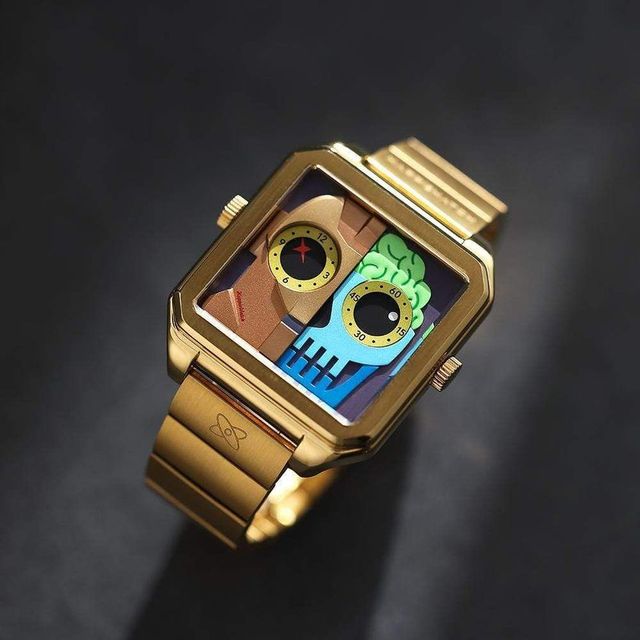 Happy Watch Trendy Quartz Movement Stainless Steel Digital Watch Unisex 41mm 9mm Band Waterproof Cartoon Design 3BAR