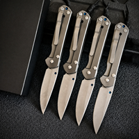 Couteau pliant EDC en acier 8Cr14MoV, manche en fibre de carbone déchiquetée, couteau de poche pour le camping en plein air et la survie