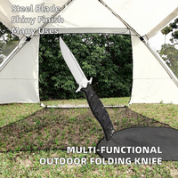 Couteau pliant d'extérieur - Outil de survie multifonctionnel portable haute dureté, couteau à fruits anti-lame coupante, ambidextre en plastique