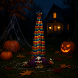 Decorazione di Halloween a forma di clown in plastica, accessorio da appendere per decorazioni per feste di Halloween - Product Image 2