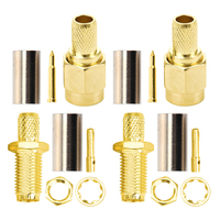 Conector Coaxial RF SMA Macho Hembra, Conector de Crimpado para Cable RG58 LMR195 LMR200, 50 Ohmios, Transmisión de Señal de Antena