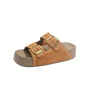 Sandalias de Cuero Genuino con Hebilla, Estilo Chunky, Primavera-Verano 2026, Nueva Llegada, Sandalias de Suela Gruesa para Mujer - Product Image 2