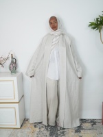 Kimono Abaya pour femmes musulmanes, tissu léger et respirant, à manches ouvertes, tendance, pour le Ramadan, l'iftar, les banquets familiaux, OEM et ODM