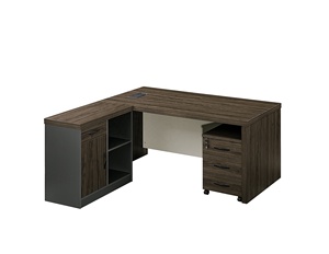 مكتب تنفيذي على شكل حرف L من قشرة الخشب، عصري ومتين وصديق للبيئة، بسعر المصنع، رائج البيع، من جوهوي - Product Image 3