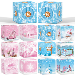 Cajas de Regalo Plegables Cuadradas Navideñas para Bebés y Niños, Impresión Personalizada, 7*7*7cm, Juego de Cajas para Dulces y Galletas para Pequeñas Empresas - Product Image 1