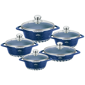 Royal Dessini 10pcs Non-Stick Cookware Set Maifan Stone Aluminum <b>Pot</b> Pan Kitchen Utensils With Lid Oven Safe - Product Image 1