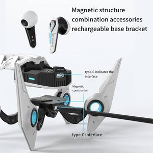 Cuffie 2024 da gioco alla moda con cuffie Wireless in stile Mecha alieno - Product Image 4
