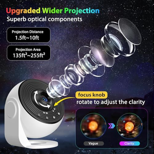 Lámpara de Techo Giratoria con Proyector de Nebulosas y Estrellas, Luz Nocturna con 12 Películas - Product Image 3