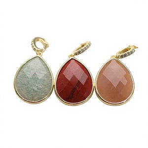 Pendentifs CZ9449 en zircon cubique multiformes plaqués or, colorés, avec breloques marquise, carrées, rondes et ovales pour la fabrication de bijoux - Product Image 4