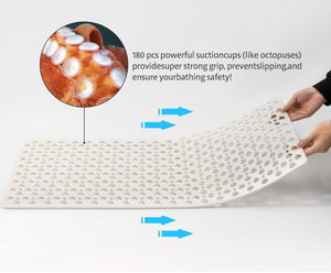 Tapis de bain antidérapant pour douche, tapis de douche antidérapant avec ventouses - Product Image 4