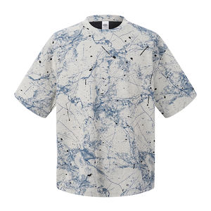 เสื้อยืดยูนิเซ็กซ์ ผ้าคอตตอนผสมโพลีเอสเตอร์ผสมอีลาสเทน 200 แกรม ลายมัดย้อม คุณภาพสูง ทรงบ็อกซี่ คอกลม แขนสั้น พิมพ์ลาย - Product Image 5