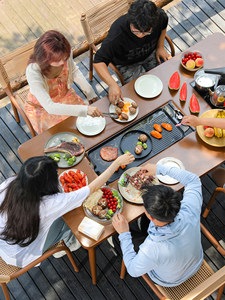 Mesa y Sillas para Barbacoa al Aire Libre, Patio/Jardín/Terraza, Mesa para Asar a la Parrilla con Carbón/Eléctrica, Juego de Comedor Estilo <span class=keywords><strong>Chino</strong></span>, Muebles de Exterior - Product Image 3