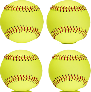 Balle de softball officielle de 12 pouces, revêtement en cuir PU, coutures cousues à la main, noyau en liège et kapok, résistante aux chocs, balle d'entraînement - Product Image 1