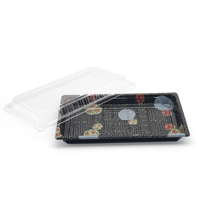 Conteneur alimentaire rectangulaire jetable en plastique pour sushis à emporter, compatible micro-ondes, marque Yaoshi, pour l'emballage alimentaire (vente en gros)