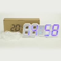 2026 RGB 3D LED Art Deco Design Wand- und Tischuhr mit Einstellbarer Helligkeit 10-Zoll-Display Digitaler Wecker Wohndekor