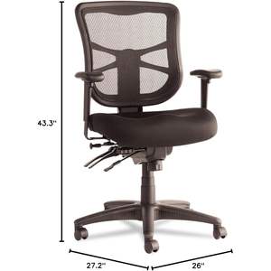 Chaise de bureau multifonctionnelle à dossier moyen Alera Elusion Series, chaise de direction pivotante noire avec tissu en maille et matériaux en fer et PP - Product Image 6