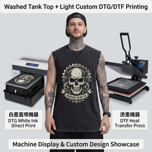 wholesale 230g Cotton <b>Vintage</b> Washed Oversized Men's <b>Tank</b> <b>Tops</b> Customizable dtg/dtf Alphabet Print Sleeveless T-shirt - Product Image 3