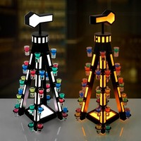 Support de Verres à Shot Lumineux LED Rechargeable, Résistant à la Rouille et à l'Eau, Présentoir à Cocktails en Forme de Cœur, Support en Fer pour Bar KTV 520
