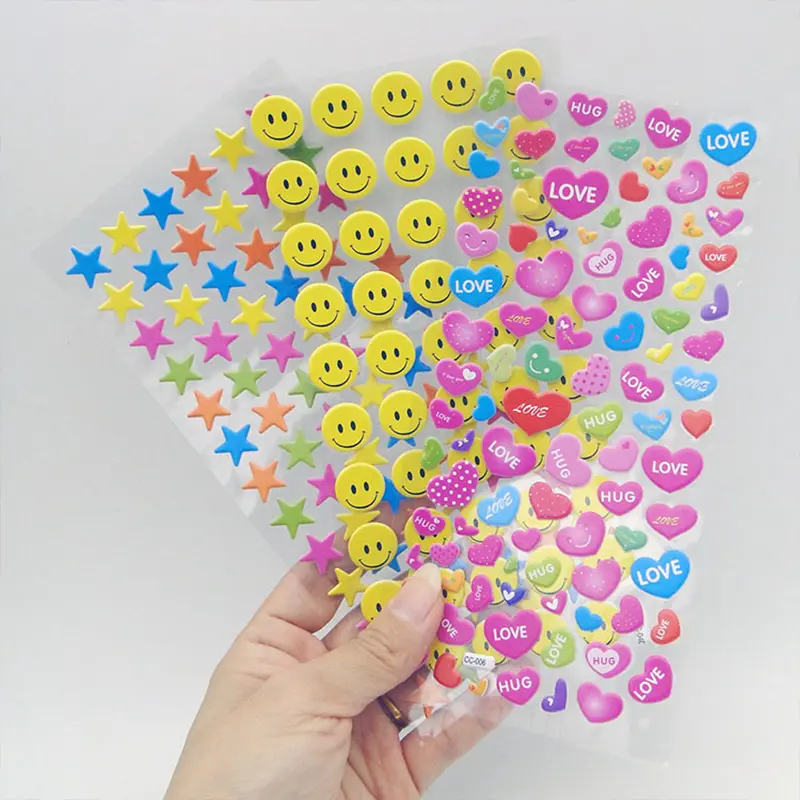 hot selling star foam puffy sticker play set decorative kids cute pvc vinyl puffy stickers