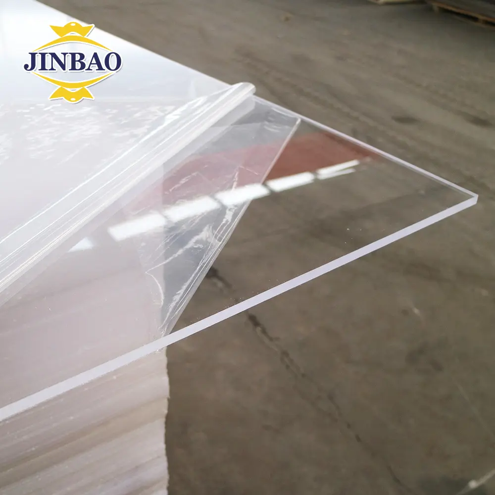 JINBAO 3mm 5mm 6mm Cor Transparente Flexível Fundido Pmma Perpex Acrílico Placa de plástico Fabricante Folha acrílica acrílica