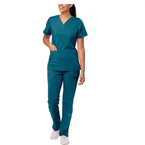 Sıcak satış BSCI fabrika Custom Made hastane hemşirelik üniforma hemşire ameliyat elbisesi tıbbi giyim