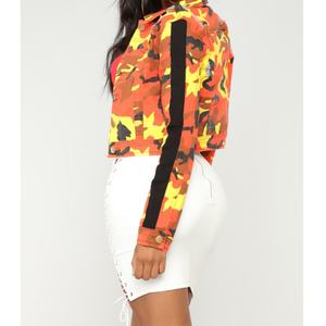 Chaqueta Vaquera Corta de Mezclilla para Mujer, Color Naranja Camuflaje, de Alta Calidad, al por Mayor - Product Image 4