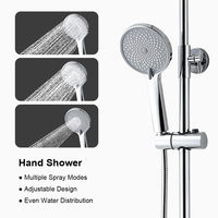 Colonne de douche murale en acier inoxydable de haute qualité pour appartement avec mitigeur