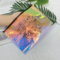 Sac de Bikini en plastique Pvc imperméable givré/mat personnalisé pour emballage de maillots de bain, fermeture à glissière noire avec anneau circulaire