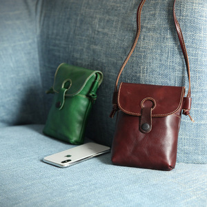 Bolso Bandolera de Cuero Genuino Clásico y Elegante para Mujer, Cierre de Broche, Diseño Protector, Mini Bolso Bandolera de Viaje, Bolso para Teléfono Móvil - Product Image 3