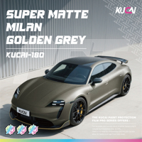 KUCAI Super Matte Milan Golden Grey Vinyl Wrap PET PVC Film Bodi Mobil Grosir Vinyl Wrap Vinyl Mobil Berkualitas Tinggi