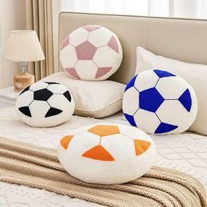<span class=keywords><strong>Coussin</strong></span> décoratif en peluche de haute qualité en forme de ballon de football, <span class=keywords><strong>coussin</strong></span> rond esthétique pour canapé et chambre à coucher - Product Image 4