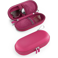 Étui rigide antichoc en EVA pour lunettes de sport avec mousqueton métallique, étui de voyage à fermeture éclair pour lunettes, présentoir à lunettes