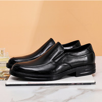 Chaussures en cuir décontractées pour hommes, chaussures d'affaires respirantes en cuir véritable, à enfiler, en cuir pleine fleur, style britannique