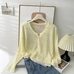 قميص نسائي جديد للصيف بأكمام طويلة من الدانتيل المجوف الرقيق والأنيق - Product Image 2