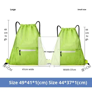 <b>Waterproof</b> Gym <b>Bag</b> Promotion Portable <b>Drawstring</b> Pocket Backpack for Men Women Breathable Polyester Beach Sport - Product Image 3