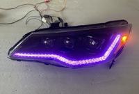 Feux de jour à LED RGB à changement de couleur contrôlés par application, clignotants dynamiques séquentiels, ensemble de phares à LED RGB pour Honda Civic FD2.