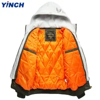Blouson aviateur homme fin de haute qualité, style MA1, col montant décontracté, avec capuche, pour l'hiver, idéal pour la moto, personnalisable avec logo, vente en gros