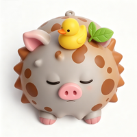 Figurine de cochon en plastique écologique promotionnelle avec figurine de canard, poupée de dessin animé peinte sur mesure, modèle OEM personnalisé pour bureau