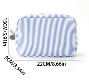 Sacs de maquillage en gros vierges pour femmes et filles, sacs cosmétiques à fermeture éclair, mini sacs de maquillage roses mignons en seersucker pour cadeaux de Noël - Product Image 3