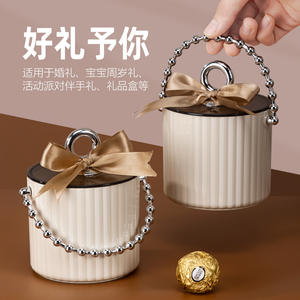 クリームスタイルのライトラグジュアリーキャンディボックス結婚式のお土産、ナッツとメロンの種の結婚式のキャンディーボックス - Product Image 4