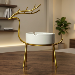 Cendrier de bureau en laiton de style nordique en forme de cerf pour la décoration de la maison - Product Image 5